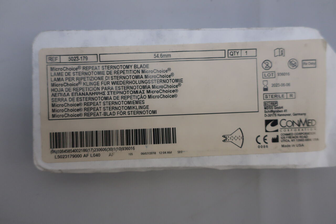 5023-179 - CONMED - micro choice repeat sternotomy blade 54.6mm, (EA) - ( Expiry Date: 2023-05-04 )