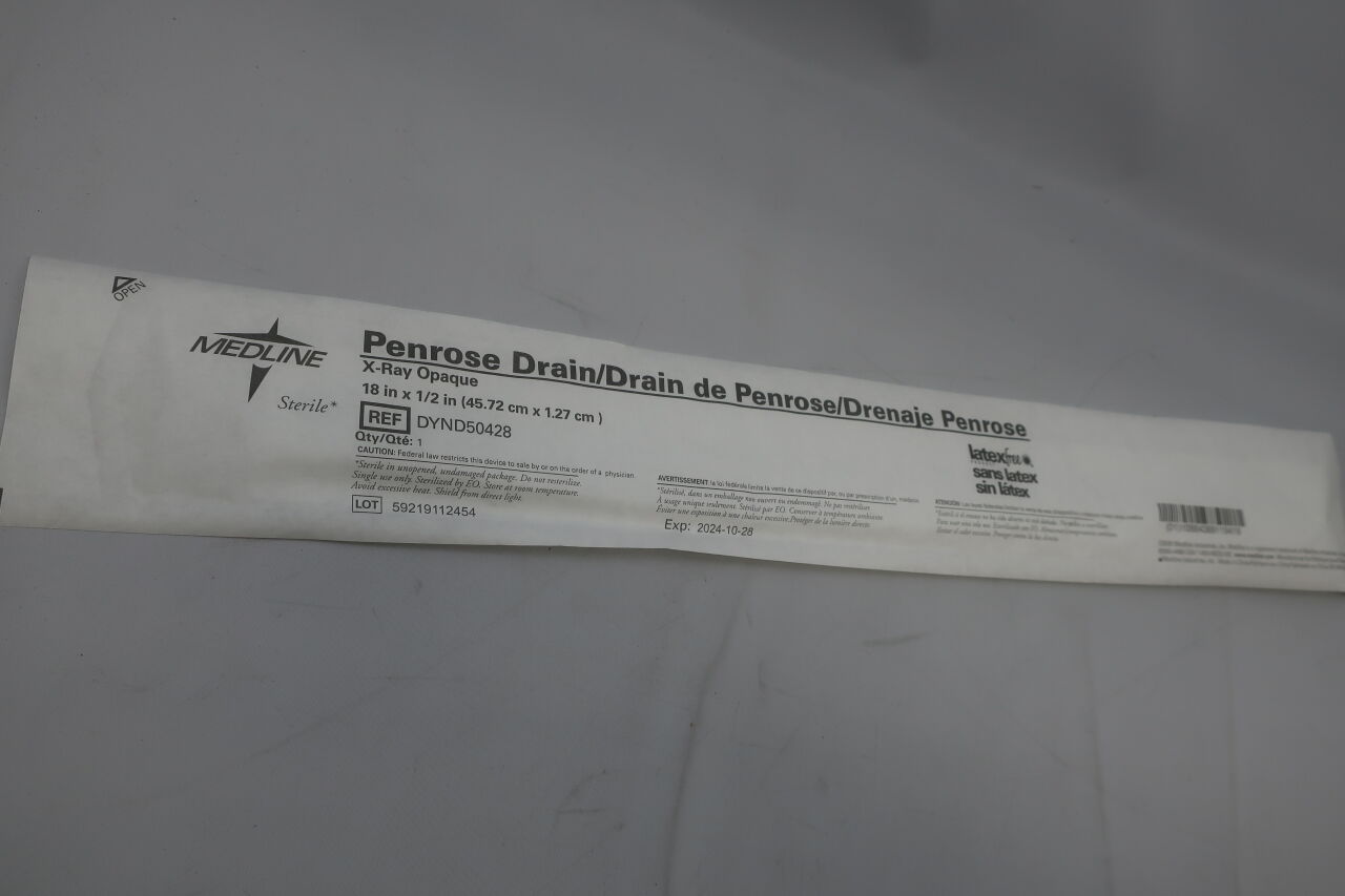 DYND50428 - MEDLINE - Penrose drain, 18 X .5" , (EA) - ( Expiry Date: 2022-12-28 )