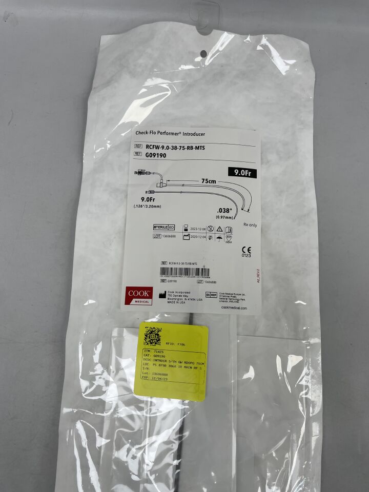 G09190 - COOK - performer guiding sheath, mullins 9f x 3mm x 75cm, (EA) - ( Expiry Date: 2023-12-04 )