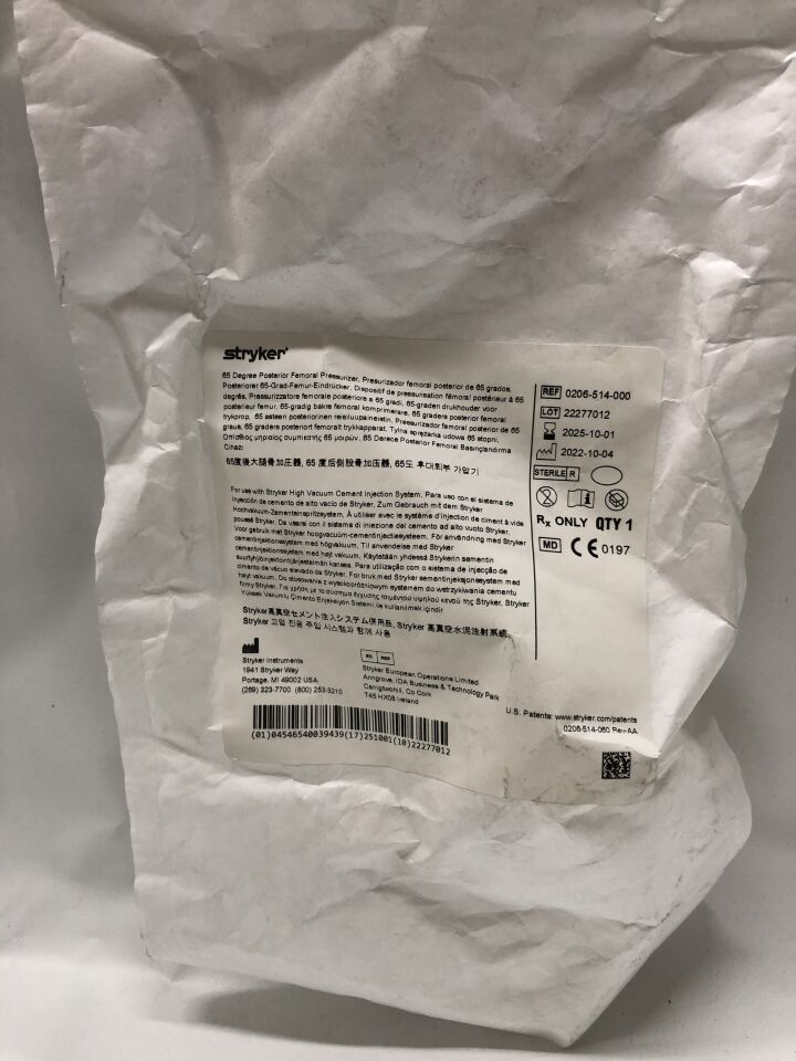 206514000 - STRYKER - Posterior Femoral Presurrizer, 65 degree angle , ( EA ) - ( Expiry Date : 2025-10-01 )
