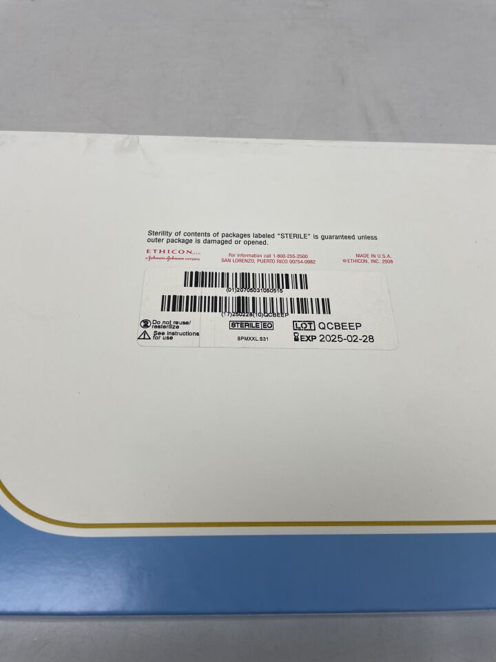 SPMXXL - ETHICON - 柔軟聚丙烯網片,不可吸收合成外科網片,35.6 x 30 厘米,(BX/3)-(有效期至:2025-02-28)