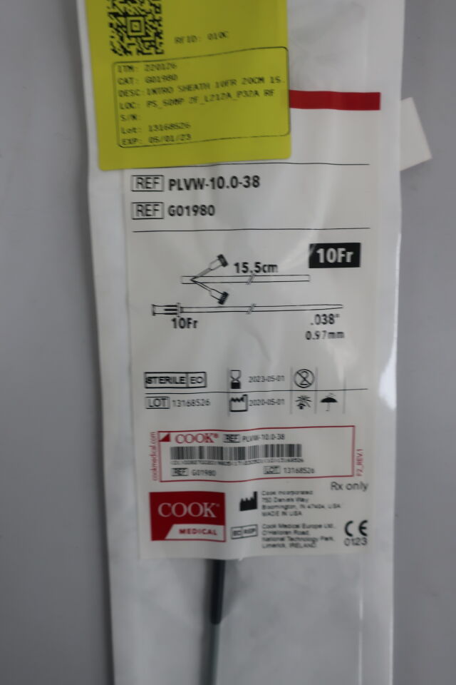 G01980 - COOK - Peel-Away Sheath Introducer, 10F, (EA) - ( Expiry Date: 2023-06-25 )