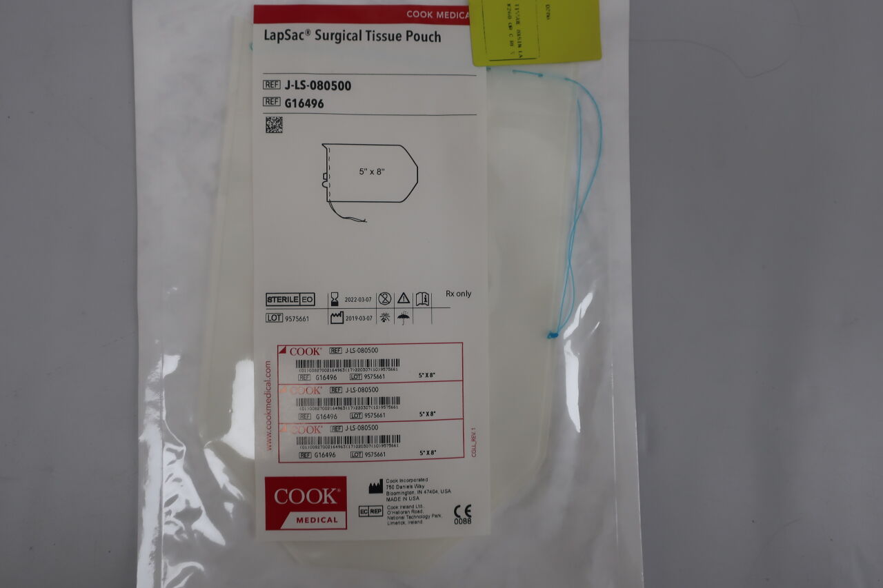 G16496 - COOK - LapSac Surgical Tissue Pouch 5" x 8", () - ( Expiry Date: 2024-02-09 )
