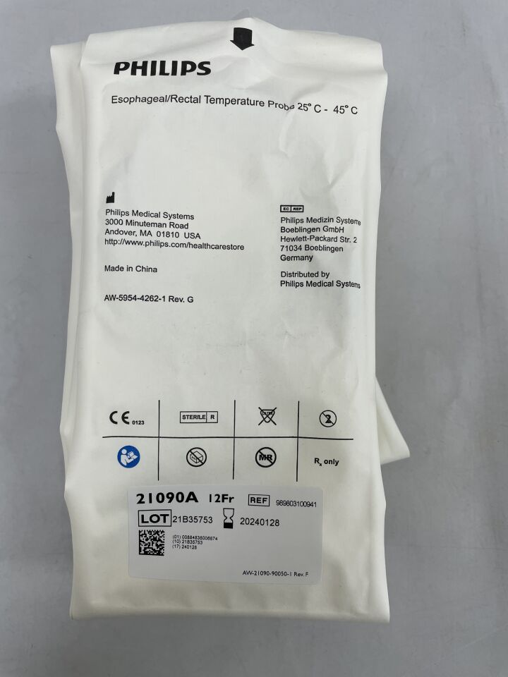 989803100941 - PHILIPS - Temperature Probe 12 Fr. Esophageal / Rectal, (ea) - ( Expiry Date: 2024-01-28 )