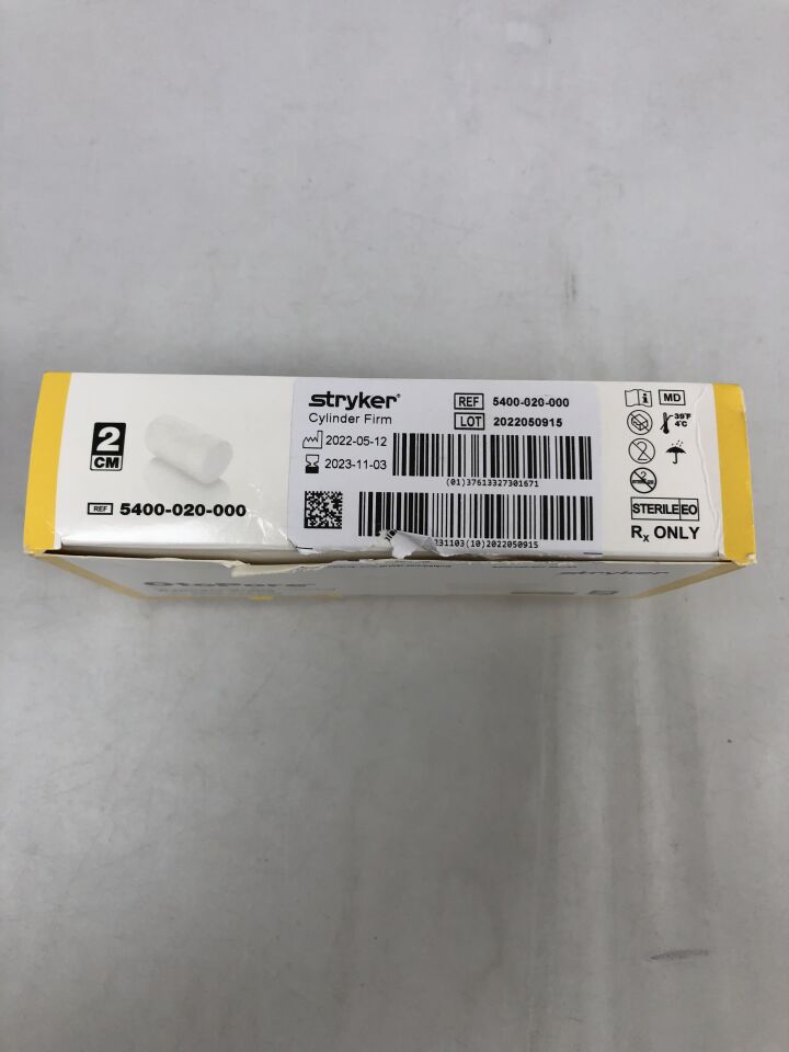 5400-020-000 - STRYKER - otopore ear cylinder, firm, (BX/1) - ( Expiry Date: 2023-11-03 )