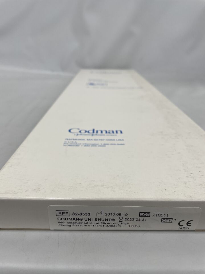 82-8533 - CODMAN - UNI-SHUNT With Reservoir Kit Shunt 90cm Long High Closing Pressure 9-14cm, (EA) - ( Expiry Date: 2023-08-31 )