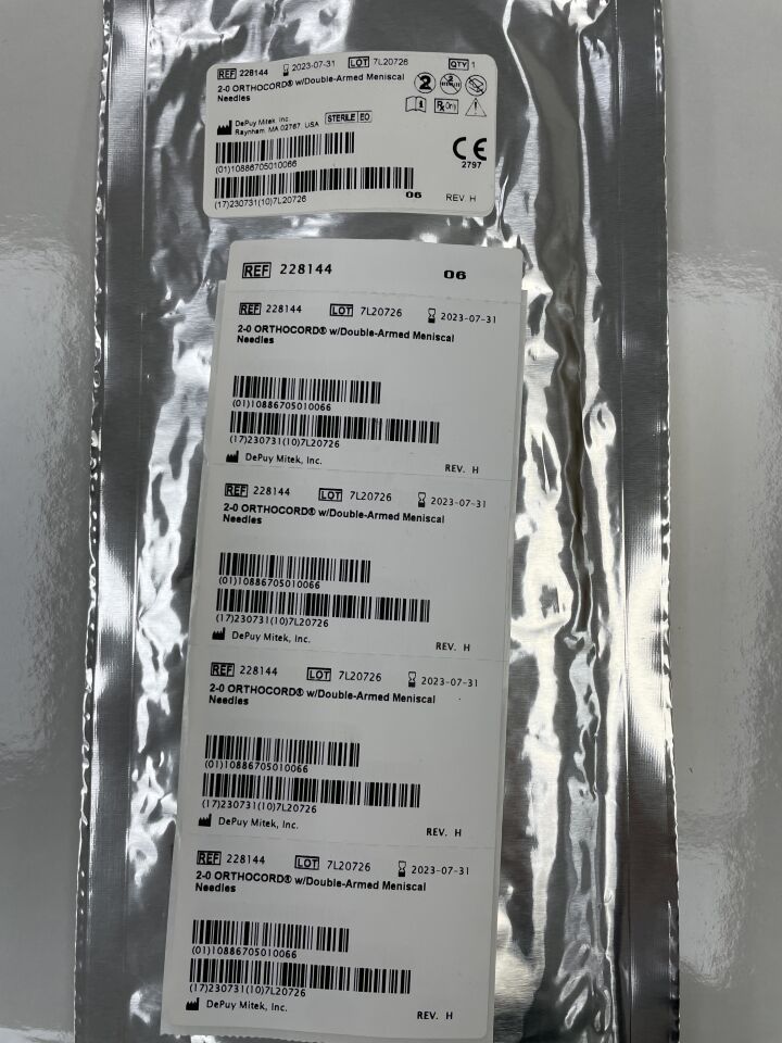 228144 - MEDOS - 2-0 ORTHOCORD w/Double-Armed Meniscal Needles, (EA) - ( Expiry Date: 2023-07-31 )