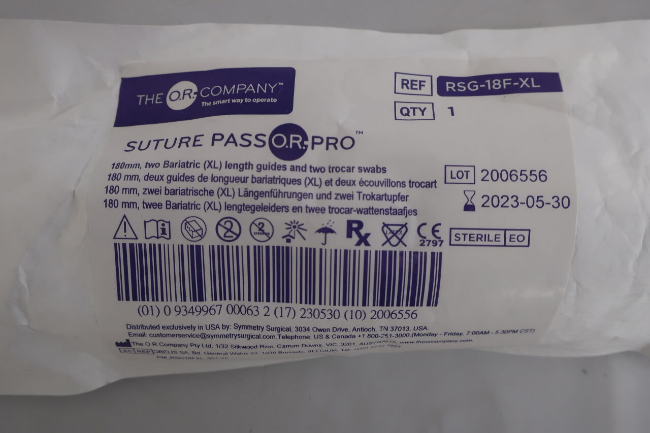 RSG-18F-XL - THE O.R. COMPANY - Suture PassOR Pro, 180mm, 2 Bariatic XL length guides and two trocar swabs, (EA) - ( Expiry Date: 2023-12-30 )