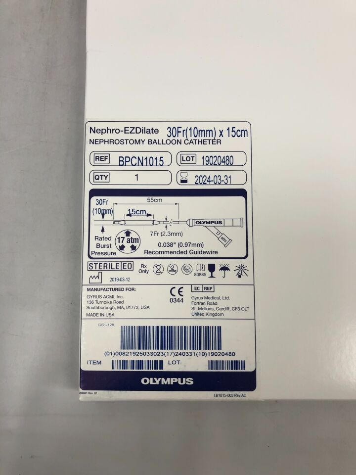BPCN1015 - GYRUS - nephro-ezdilate nephrostomy balloon catheter, 30f x 15cm, (BX/1) - ( Expiry Date: 2024-03-31 )