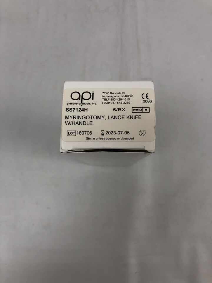 SS7124H - API - Myringotomy Lance Knife with Handle, (BX/6) - ( Expiry Date: 2023-07-24 )
