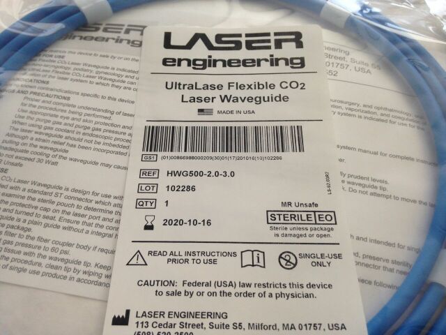 HWG500-2.0-3.0 - LASER ENGINEERING - UltraLase Flexible CO2 Laser Waveguide, (EA) - ( Expiry Date: 2024-01-13 )