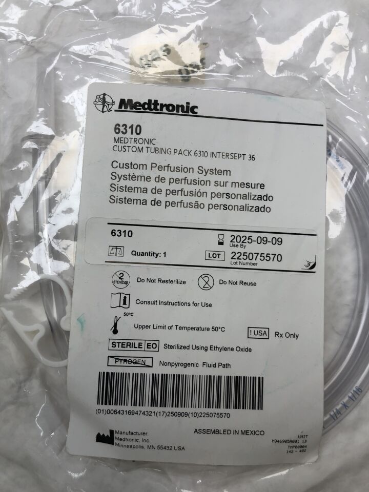 6310 - MEDTRONIC - Custom Tubing Pack, Intersept 36 , ( EA ) - ( Expiry Date : 2025-09-09 )