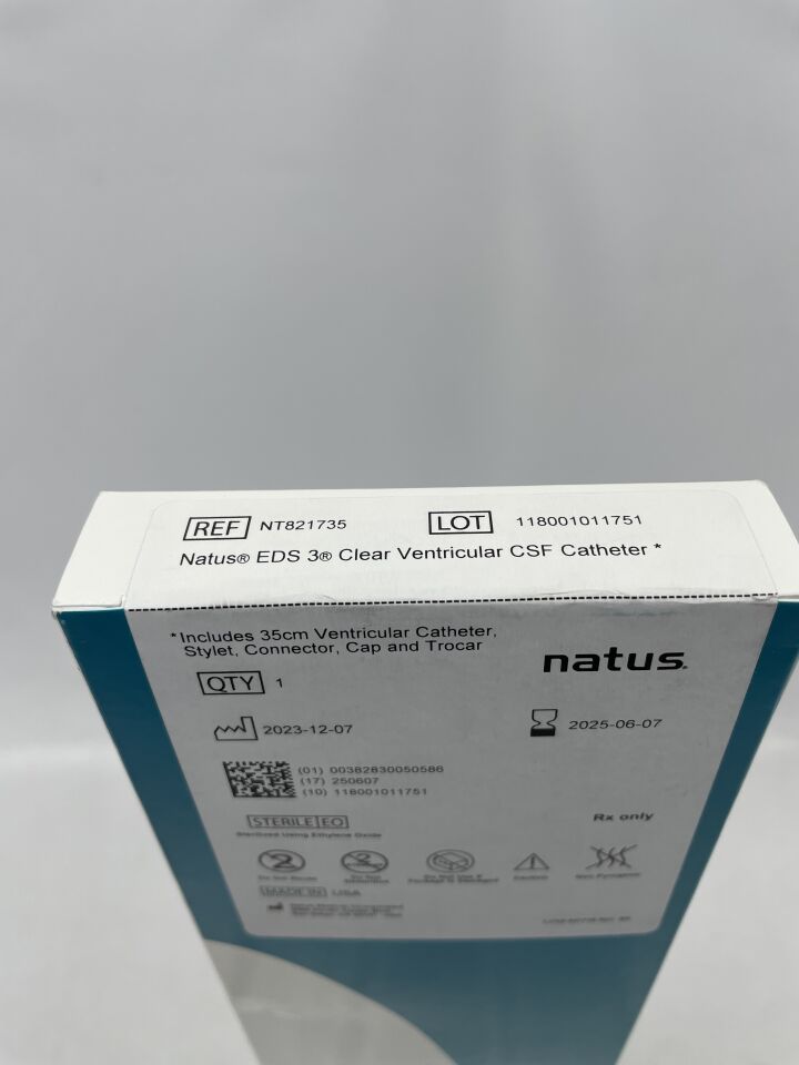 NT821735 - NATUS - EDS 3 透明腦室腦脊髓液導管,35厘米,(BX/1)-(有效期:2025-06-07)