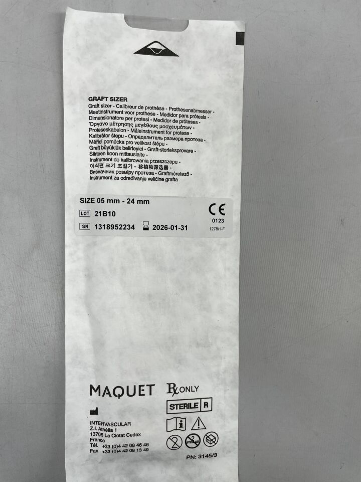 M002363200201 - MAQUET - Graft Sizers, size 05 mm - 24 mm , ( EA ) - ( Expiry Date : 2026-01-31 )