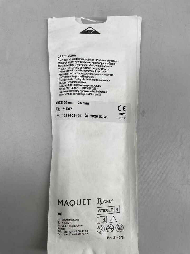 M002363200201 - MAQUET - Graft Sizers, size 05 mm - 24 mm , ( EA ) - ( Expiry Date : 2026-03-31 )