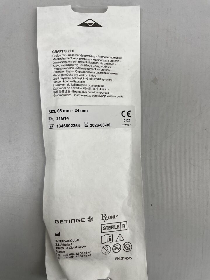 M002363200201 - MAQUET - Graft Sizers, size 05 mm - 24 mm , ( EA ) - ( Expiry Date : 2026-06-30 )