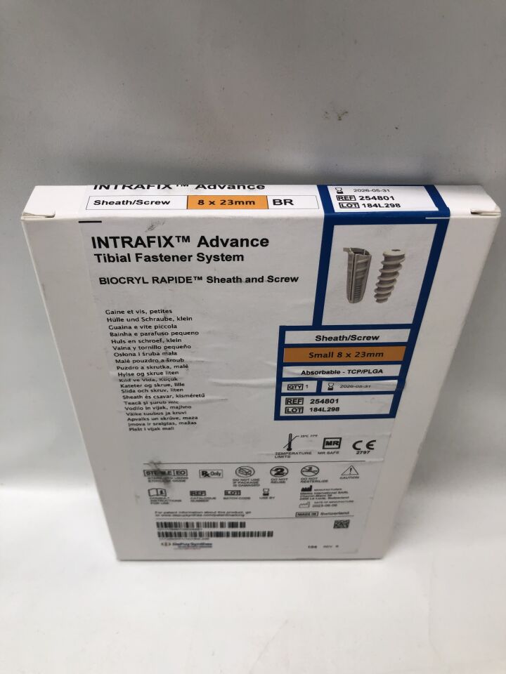 254801 - MEDOS - INRAFIX Advance Tibial Fastener System, Biocryl Rapide Sheath and Screw, Small, 8 X 23mm, (BX/1) - ( Expiry Date: 2026-05-31 )
