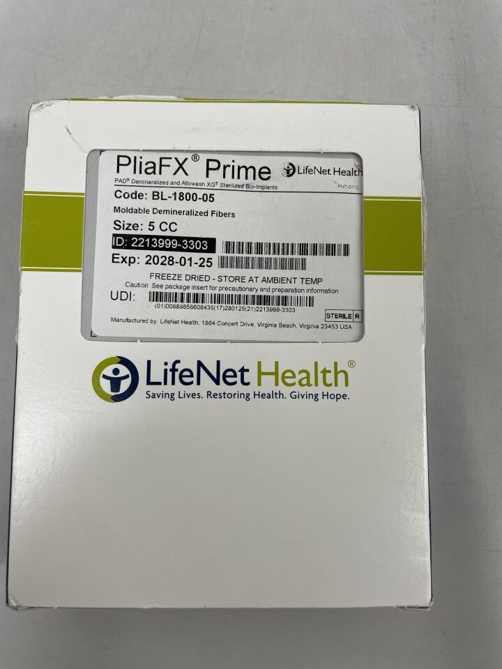 BL-1800-05 - LIFENET HEALTH - PilaFX Prime,5毫升,(盒/1)-(有效期限:2028年1月25日)