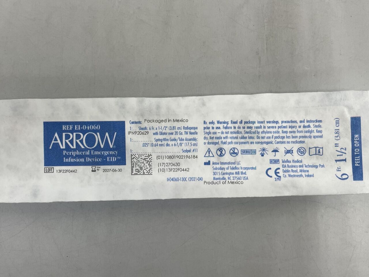 EI-04060 - ARROW - 6f emergency infusion device eid, () - ( Expiry Date: 2027-06-30 )