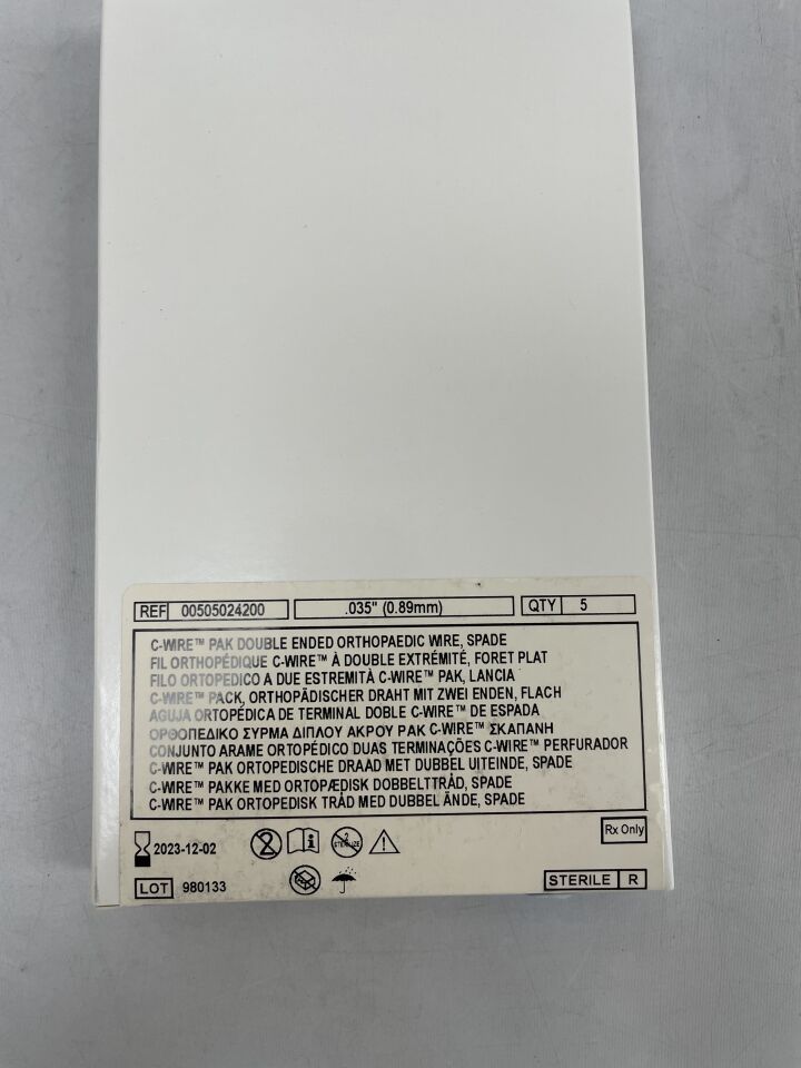 00505024200 - CONMED - c-wire pak, double ended orthopaedic wire, spade 0.035", () - ( Expiry Date: 2023-12-02 )