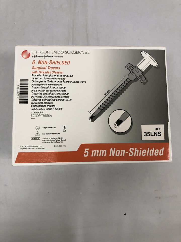 35LNS - ETHICON - Non-Shielded Surgical Trocars with Threaded Sleeves, 5mm, (BX/6) - ( Expiry Date: 2024-07-31 )