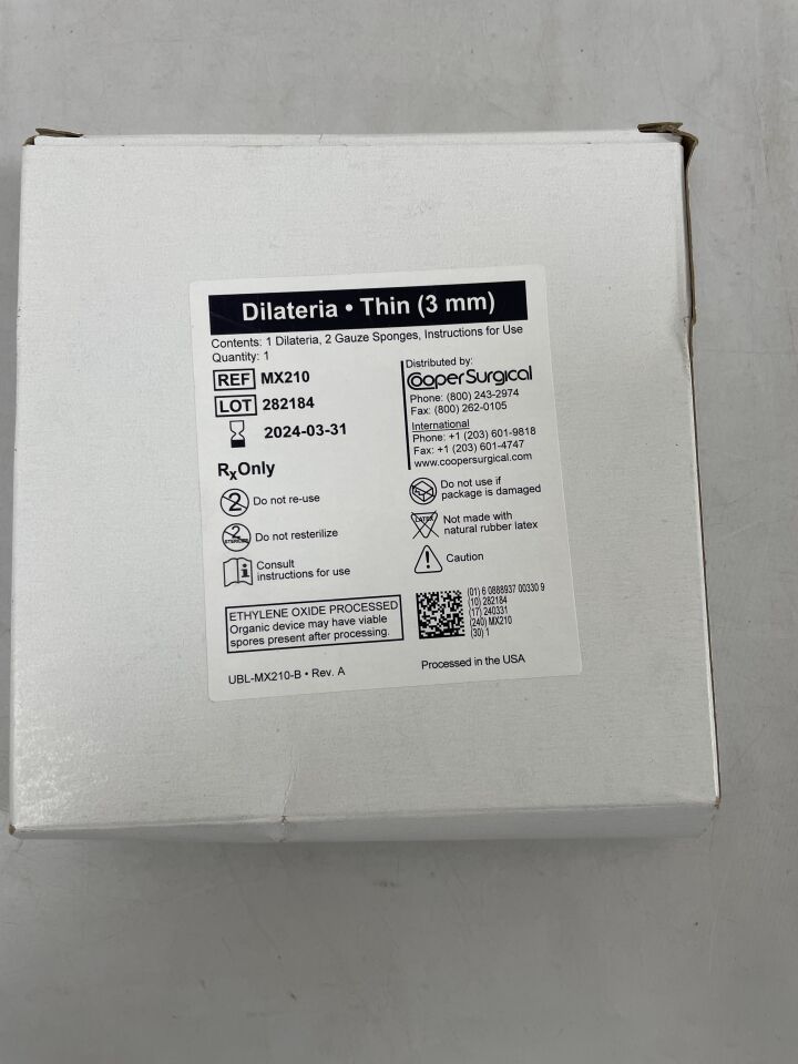 MX210 - COOPER SURGICAL - DILATERIA, Thin, 3mm, (BX/1) - ( Expiry Date: 2024-03-31 )
