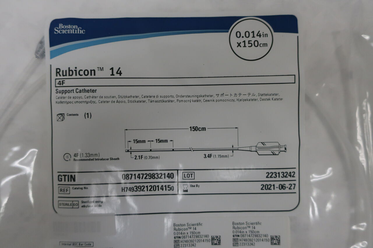 3921201415 - BOSTON SCIENTIFIC - Rubicon 14 4F Support Catheter, 0.014in x 150cm, () - ( Expiry Date: 2024-04-29 )