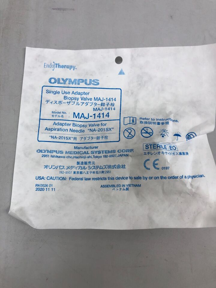 MAJ-1414 - OLYMPUS - DISPOSABLE ADAPTER BIOPSY VALVE for Aspiration Needle, (EA) - ( Expiry Date: 2024-01-31 )