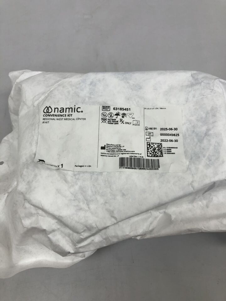 63185451 - MEDLINE - Namic Conveniece Kit, IR Kit , ( EA ) - ( Expiry Date : 2025-06-30 )