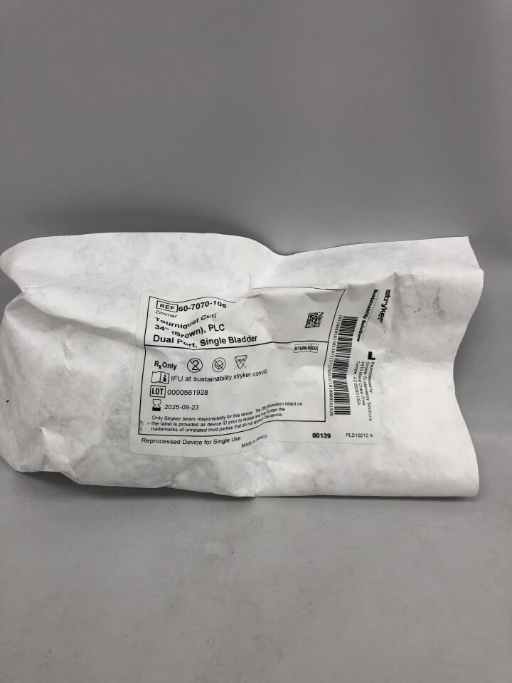 60-7070-106 - STRYKER - Tourniquet Cuff, Dual Port, Single Bladder, Brown, 34in, PLC , ( EA ) - ( Expiry Date : 2025-09-23 )