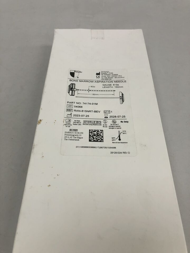 RAN-815NRT-BEV - RANFAC - Bone Marrow Aspiration Needle, 8G X 150mm , ( BX/1 ) - ( Expiry Date : 2028-07-25 )