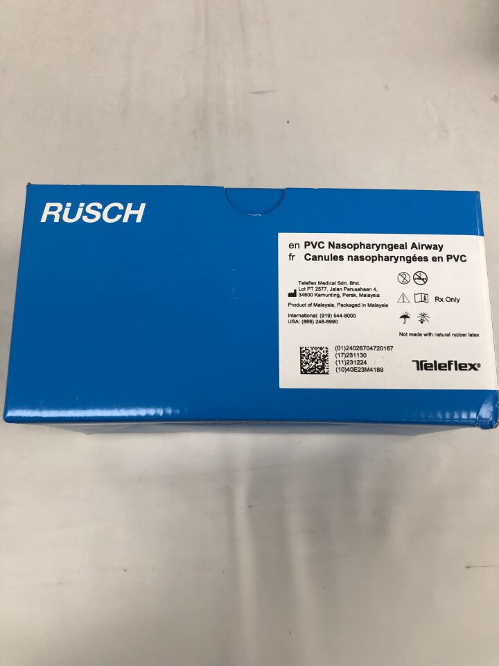 123314 - TELEFLEX - Vía aérea nasofaríngea de PVC Rusch, 14F, (caja de 10) - (Fecha de caducidad: 30/11/2028)