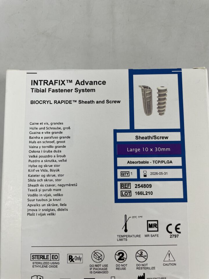 254809 - MEDOS - INTRAFIX Advance Tibial Fastener System BIOCRYL RAPIDE Sheath and Screw Large 10 x 30mm, (EA) - ( Expiry Date: 2026-05-31 )