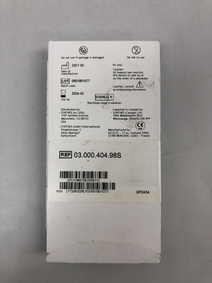 30.000.404.98S - SYNTHES - Saw Right, 17.8 X 15.2 X 4 X 0.6mm, (EA) - ( Expiry Date: 2026-02-01 )