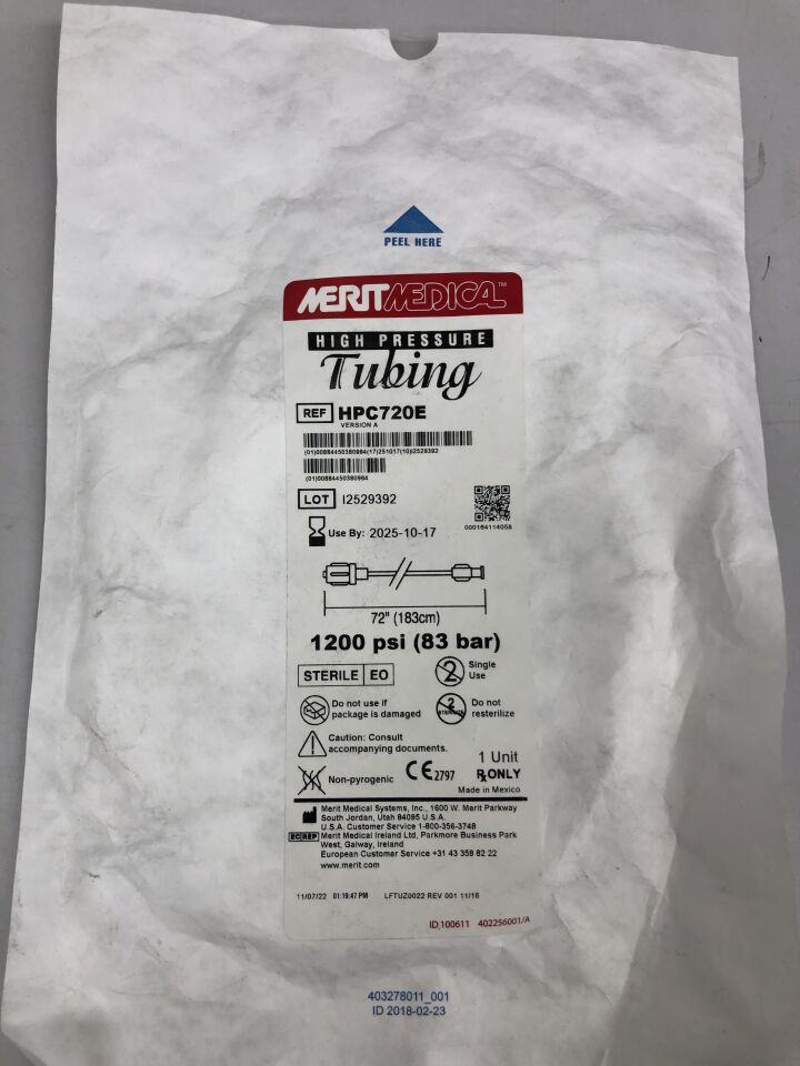 HPC720E - MERIT - Tubo de alta presión, 72 pulgadas, 1200 psi, (unidad) - (Fecha de vencimiento: 17/10/2025)