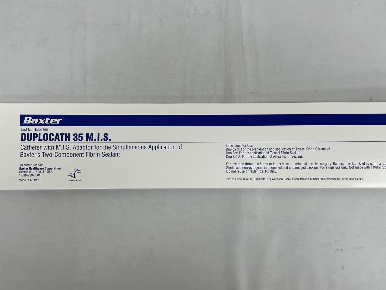 1506166 - BAXTER - duplocath 35 application catheter w/mis adaptor, (BX/1) - ( Expiry Date: 2024-02-28 )