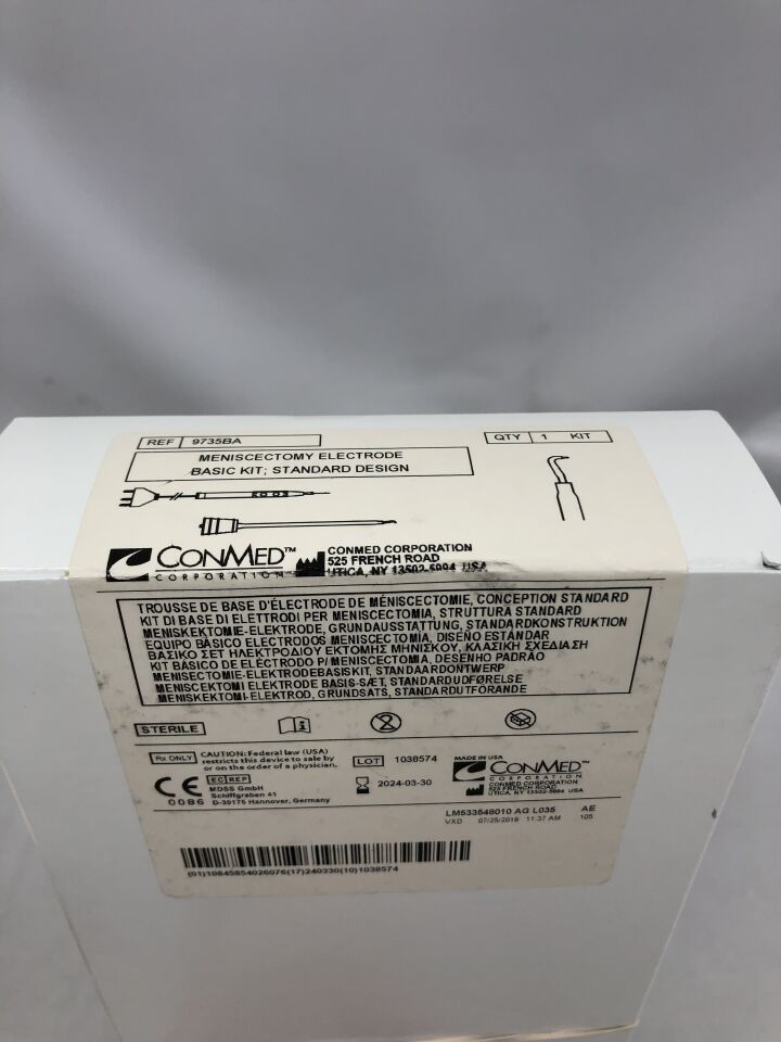 9735BA - CONMED - Meniscectomy Electrode Basic Kit, Standard Design, () - ( Expiry Date: 2024-03-30 )
