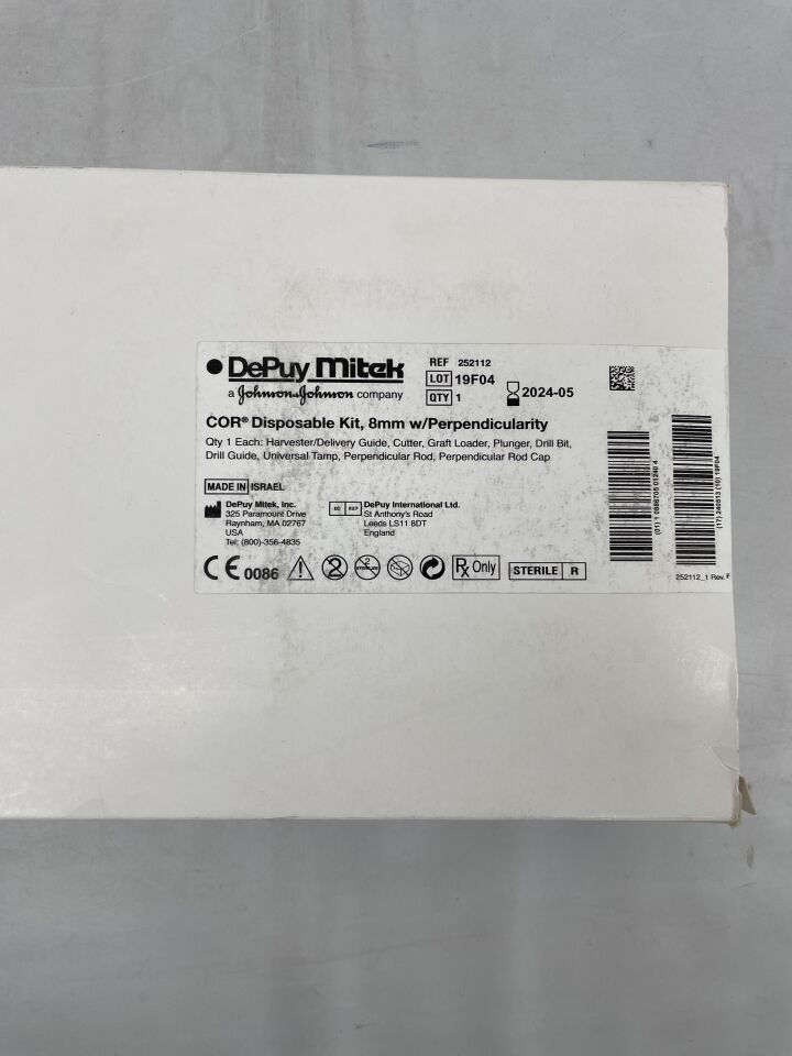 252112 - DEPUY SYNTHES - COR Disposable Kit w/Perpendicularity 8mm, (BX/1) - ( Expiry Date: 2024-05-13 )