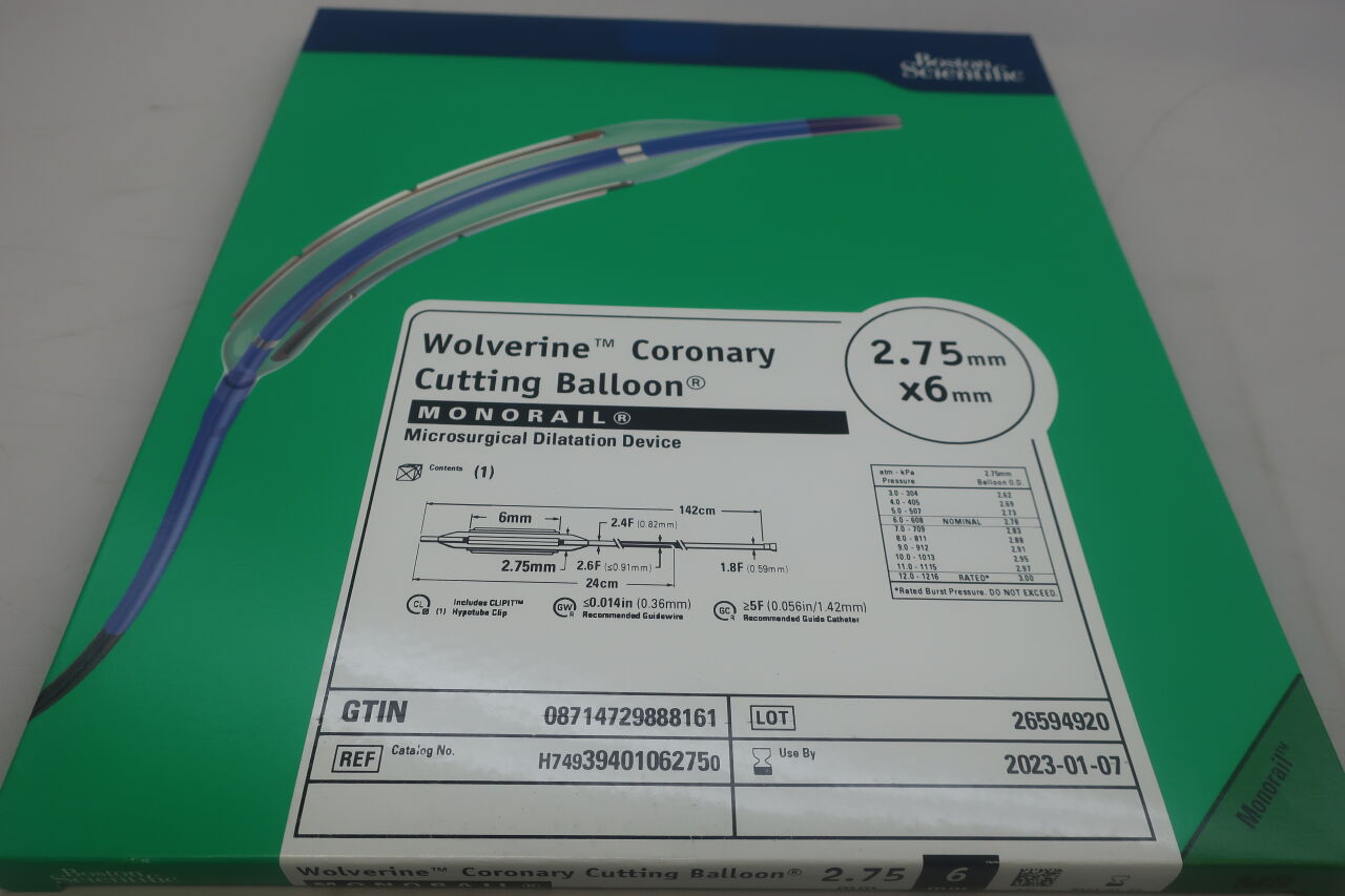 3940106275 - BOSTON SCIENTIFIC - Wolverine Coronary Cutting Balloon Over-The-Wire Microsurgical Dilatation Device, 2.75mm x 6mm, (BX/1) - ( Expiry Date: 2023-08-11 )