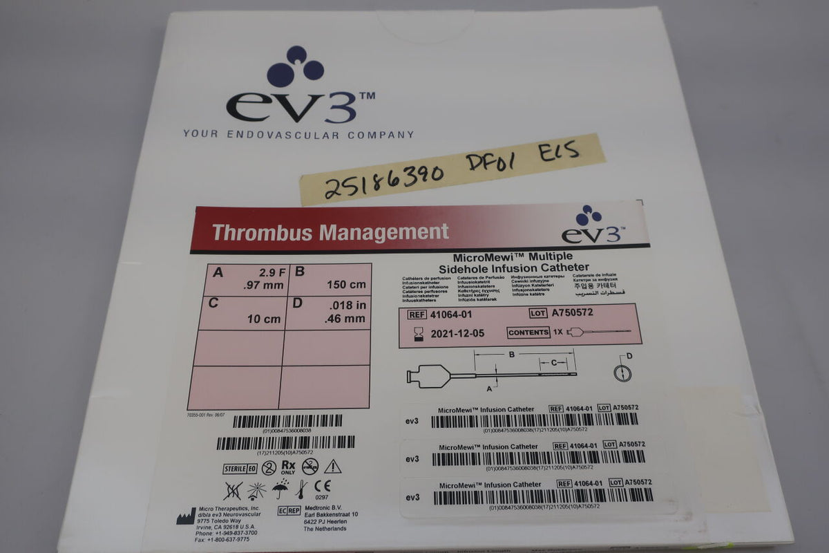 41064-01 - EV3 - MicroMewi Multiple Sidehole Infusion Catheter, 2.9F x 150cm x 10cm x .018", ()