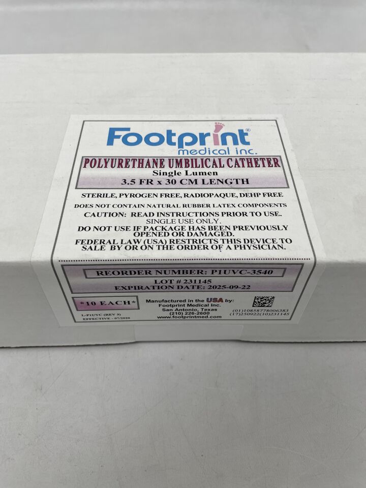 P1UVC-3540 - FOOTPRINT MEDICAL - 3.5Fr Single Lumen Polyurethane Umbilical Catheter, (BX/10) - ( Expiry Date: 2025-09-22 )