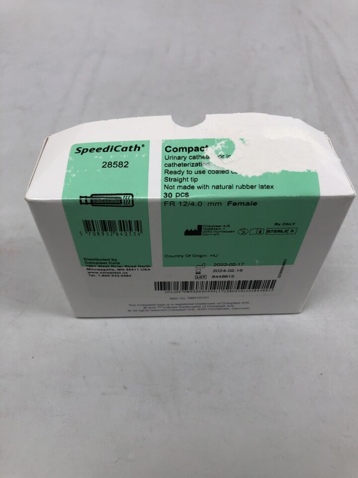 28582 - COLOPLAST - SpeediCath Compact Set Urinary Catheter, Female, 12F, (BX/60) - ( Expiry Date: 2024-02-16 )