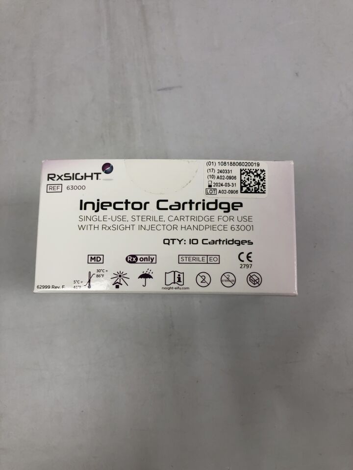 63000 - RXSIGHT - Injector Cartridge for use with RxSight Injector Handpiece, (BX/100) - ( Expiry Date: 2024-03-31 )