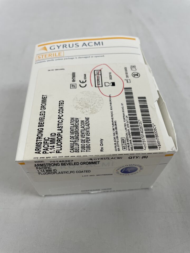 70140267 - GYRUS ACMI - ARMSTRONG BEVELED GROMMET, PACIFIC, 1.4mm, (BX/18) - ( Expiry Date: 2023-10-01 )