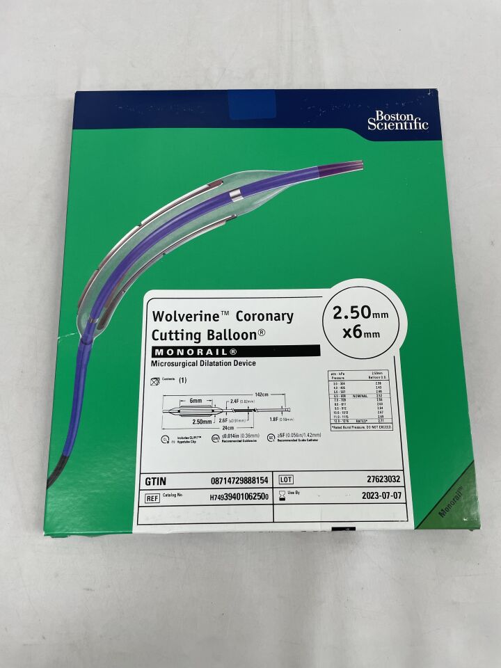 3940106250 - BOSTON SCIENTIFIC - Wolverine Coronary Cutting Balloon Over-The-Wire Microsurgical Dilatation Device, 2.50mm x 6mm, (BX/80) - ( Expiry Date: 2023-07-07 )