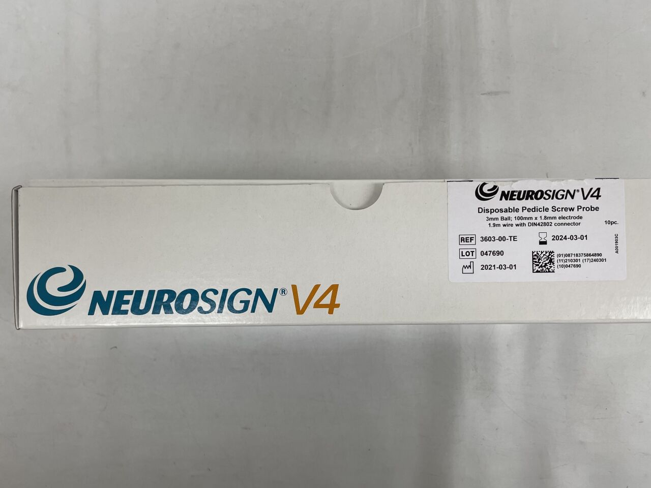 3603-00-TE - TECHNOMED - NeuroSign V4 Monopolar Probe, 3mm ball; 100mm x 1.8mm electrode; 1.9m, (BX/450) - ( Expiry Date: 2024-03-01 )