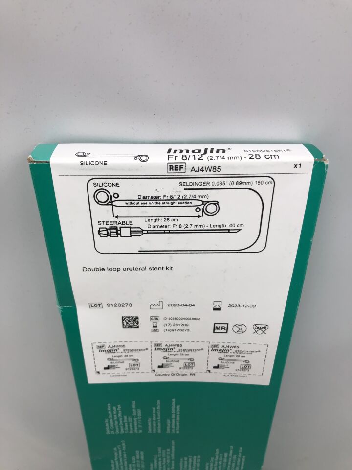 AJ4W85 - COLOPLAST - IMAJIN STENOSTENT SILICONE URETEAL STENT KIT with GUIDEWIRE, 12F X 28CM, () - ( Expiry Date: 2022-10-07 )