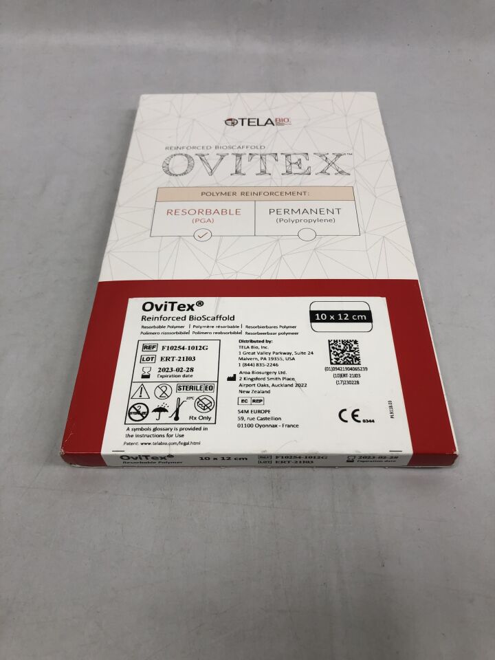 F10254-1012G - AROA - OviTex 1S Reinforced BioScaffold Resorbable Polymer, 10 x 12cm, (BX/540)