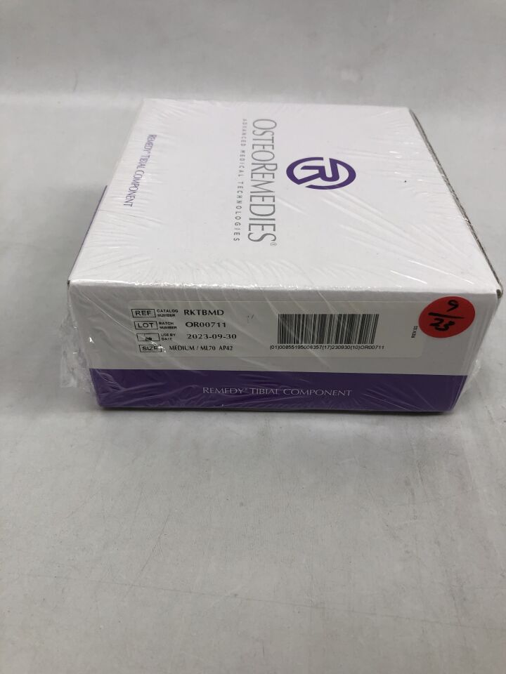 RKFMMD - OSTEOREMEDIES - Remedy Tibial Component Knee Prosthesis, Medium, (BX/25) - ( Expiry Date: 2023-10-31 )