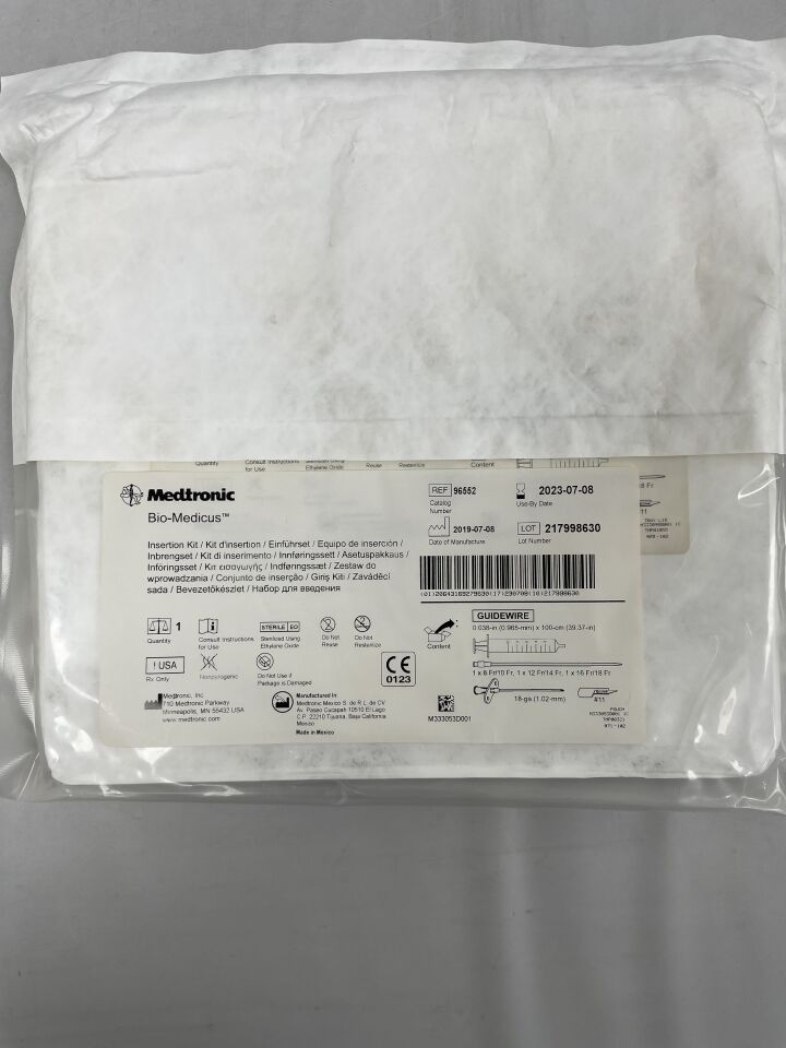 96552 - MEDTRONIC - bio-medicus arterial insertion kit, () - ( Expiry Date: 2023-07-08 )